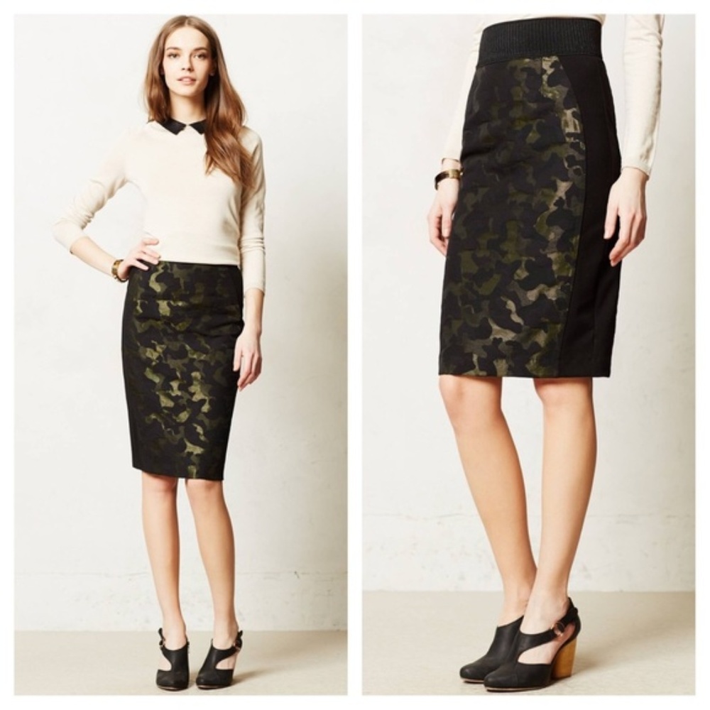 Philosophy Camo Ponte Pencil Skirt 6 NWT